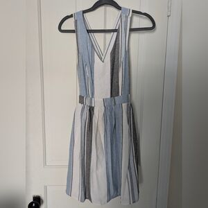 Blue and white striped dress